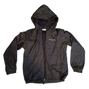 Columbia kids black fleece lined windbreaker size 6 EUC